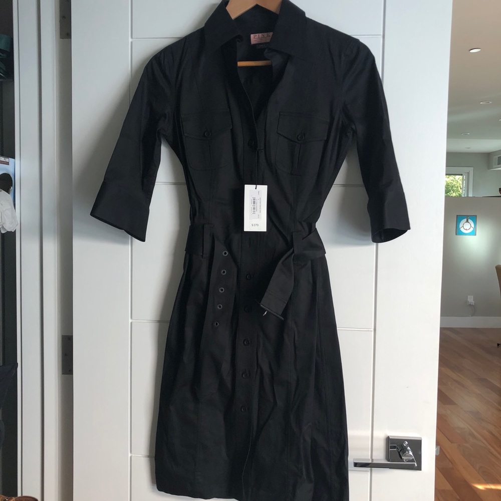 Thomas Pink Charcoal Long Sleeve Dress